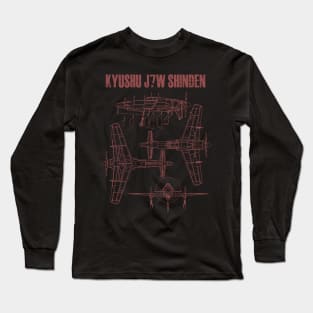 Kyushu J7W Shinden Blueprint Long Sleeve T-Shirt